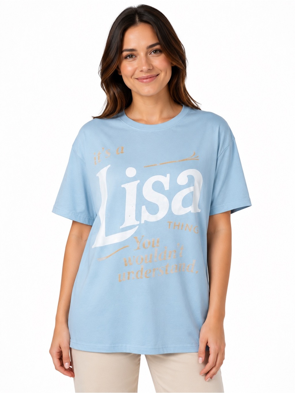 Lisa Graphic Tee — in Light Blue
